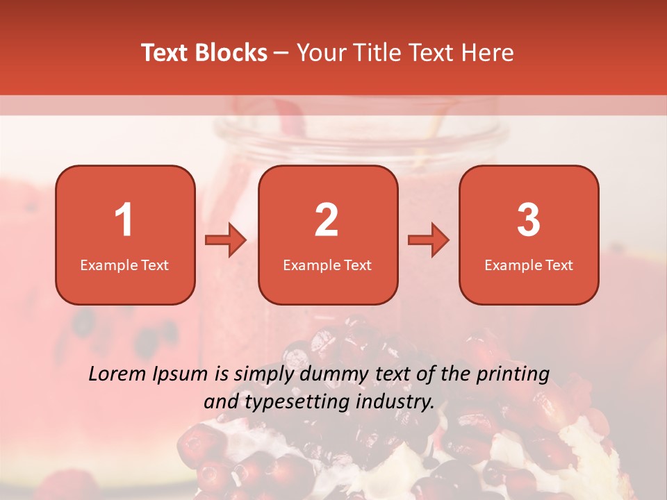 A Watermelon And Pomegranate Drink In A Jar With A Straw PowerPoint Template