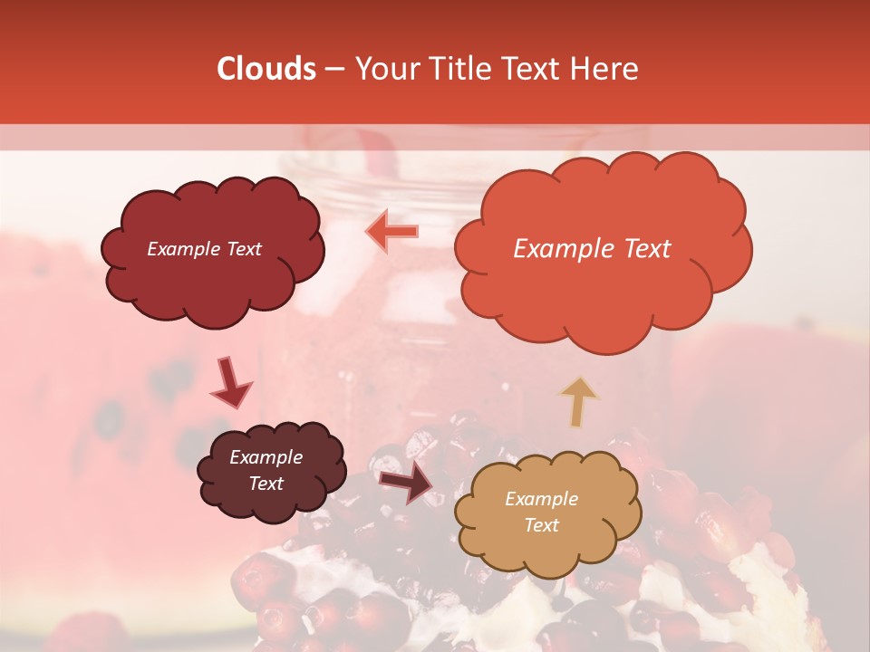 A Watermelon And Pomegranate Drink In A Jar With A Straw PowerPoint Template