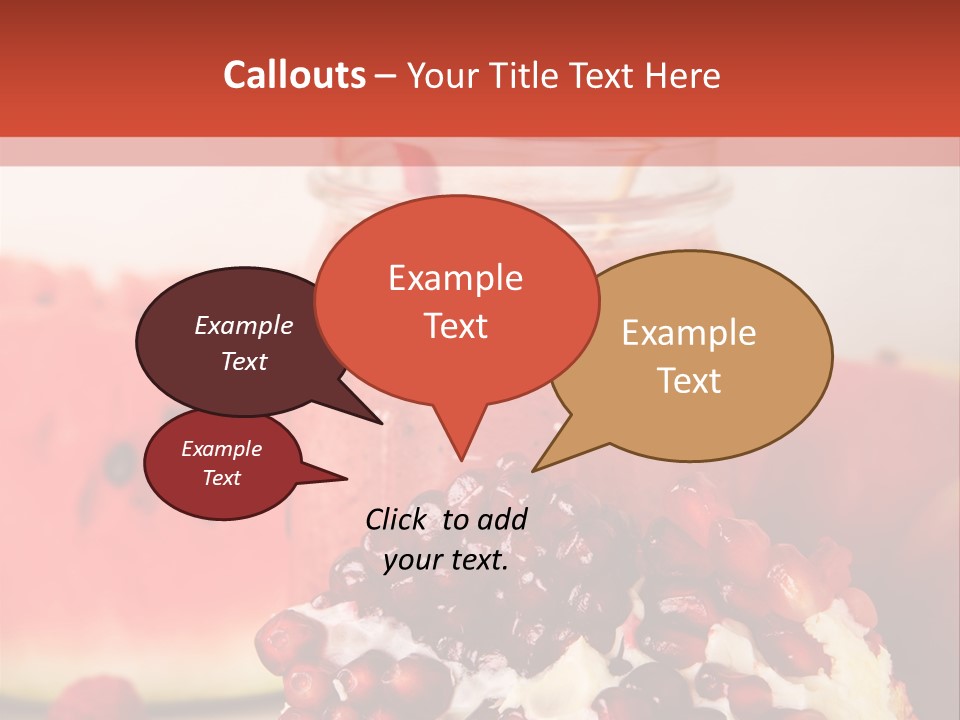A Watermelon And Pomegranate Drink In A Jar With A Straw PowerPoint Template