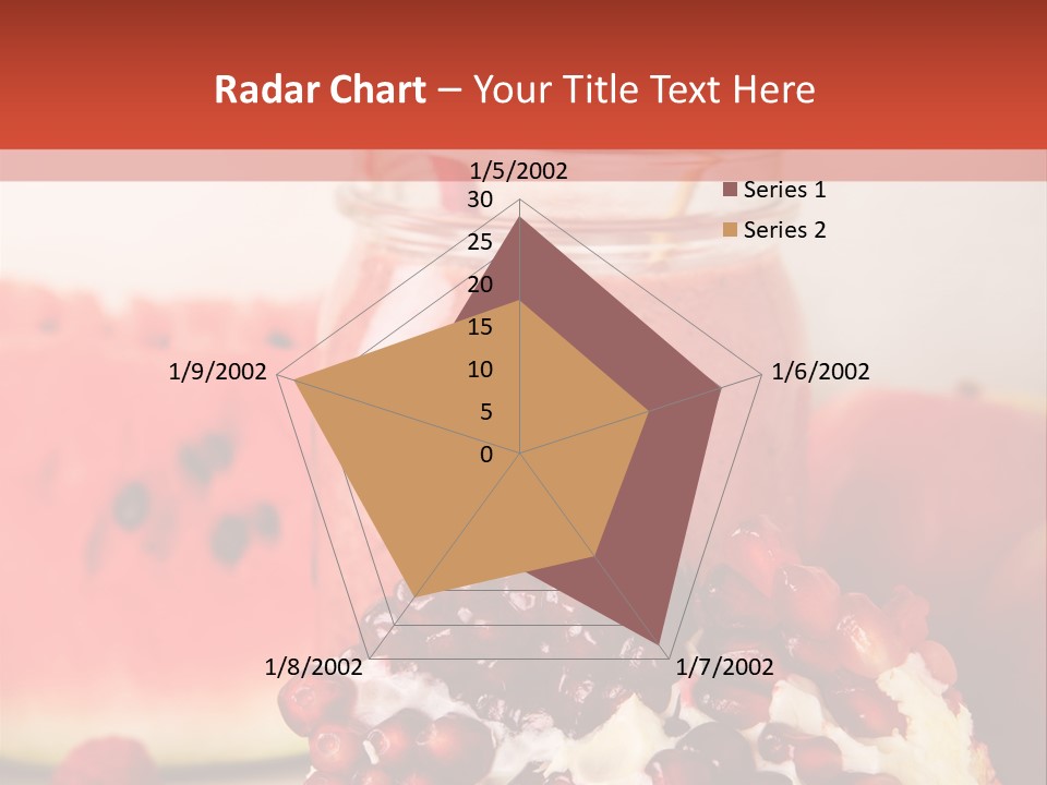 A Watermelon And Pomegranate Drink In A Jar With A Straw PowerPoint Template