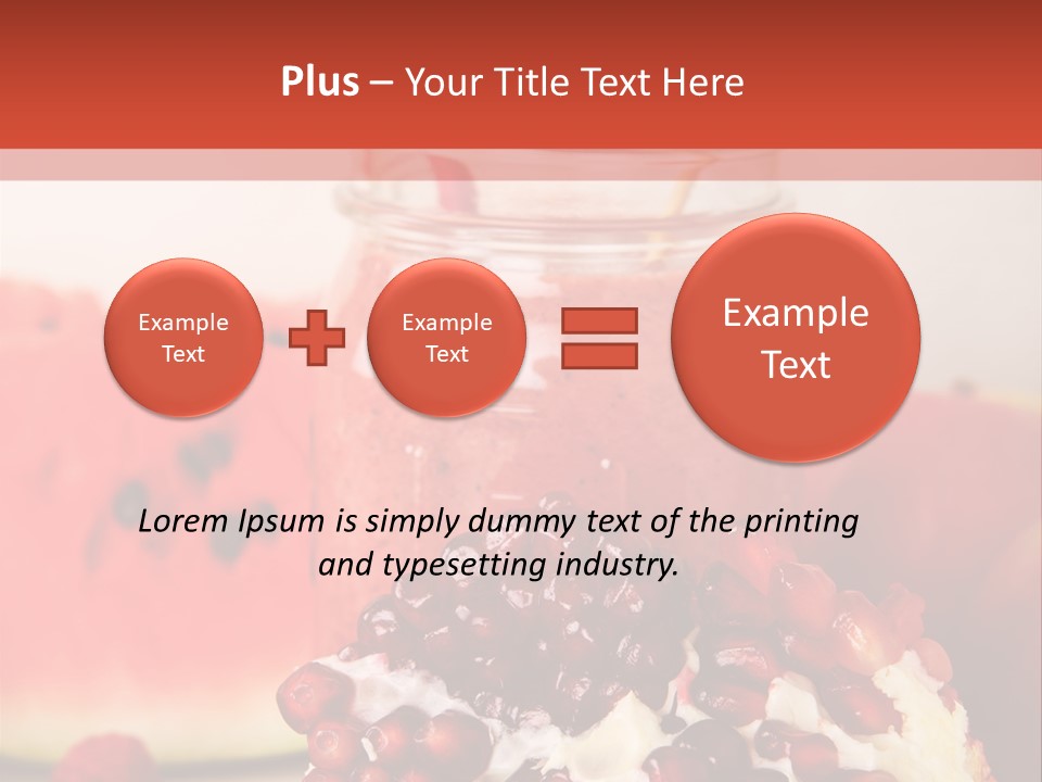A Watermelon And Pomegranate Drink In A Jar With A Straw PowerPoint Template