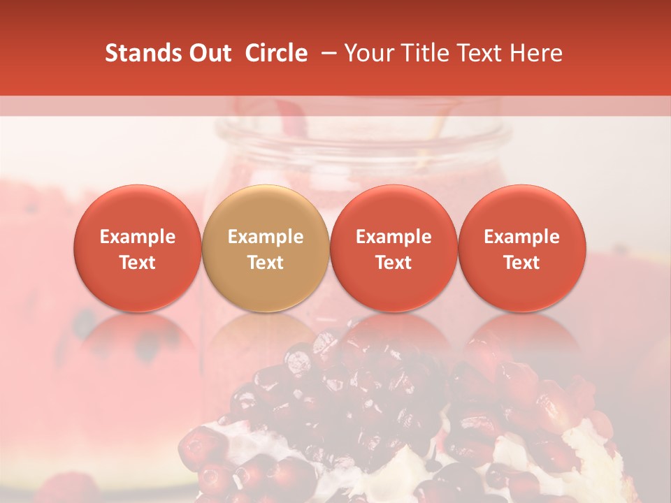 A Watermelon And Pomegranate Drink In A Jar With A Straw PowerPoint Template