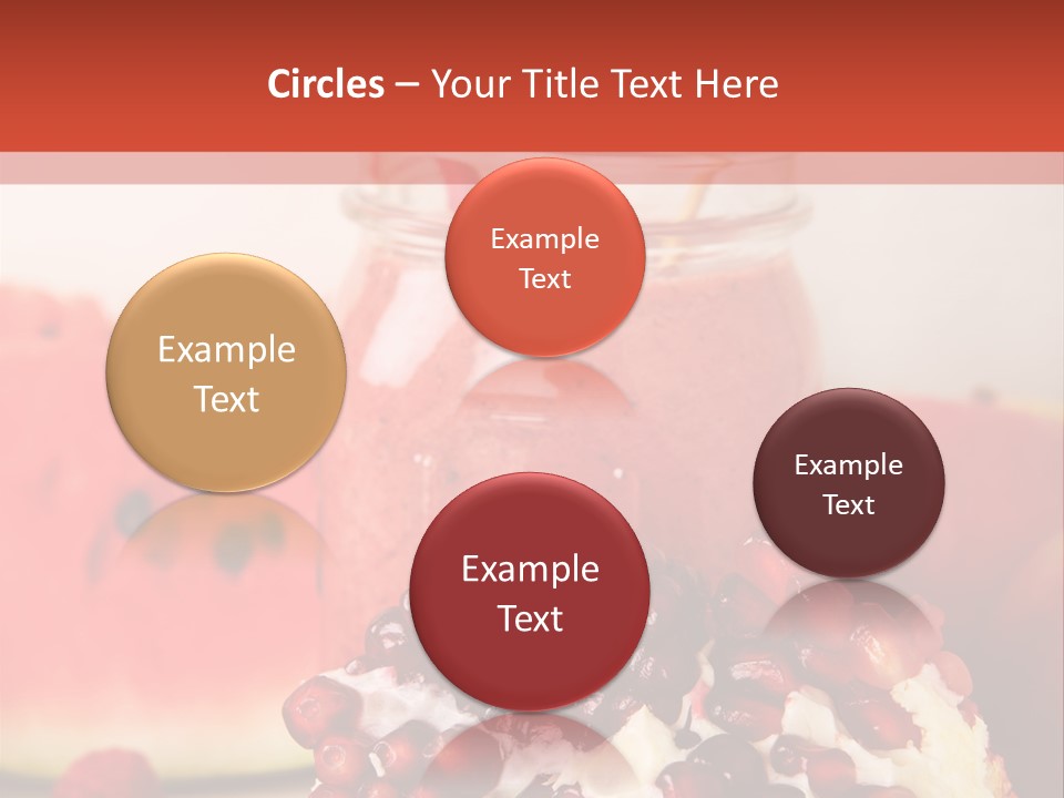 A Watermelon And Pomegranate Drink In A Jar With A Straw PowerPoint Template