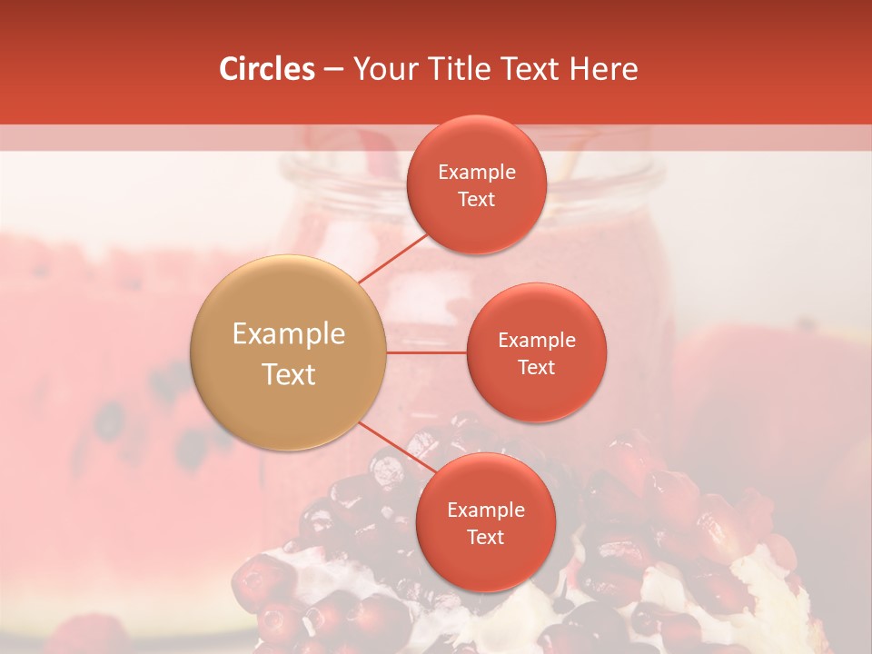 A Watermelon And Pomegranate Drink In A Jar With A Straw PowerPoint Template