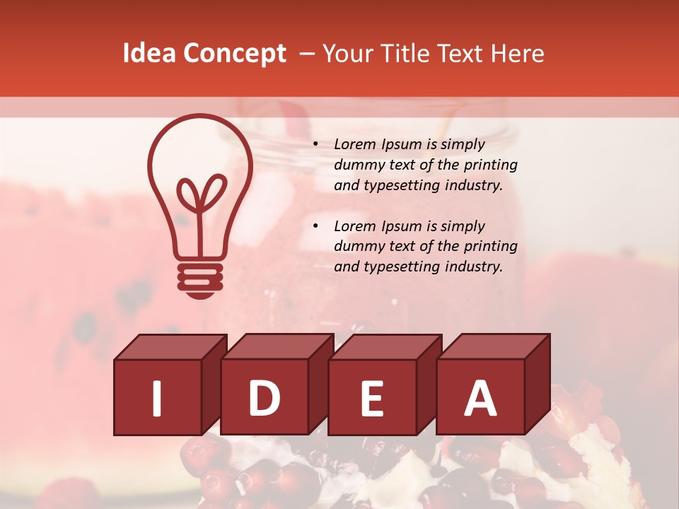 A Watermelon And Pomegranate Drink In A Jar With A Straw PowerPoint Template