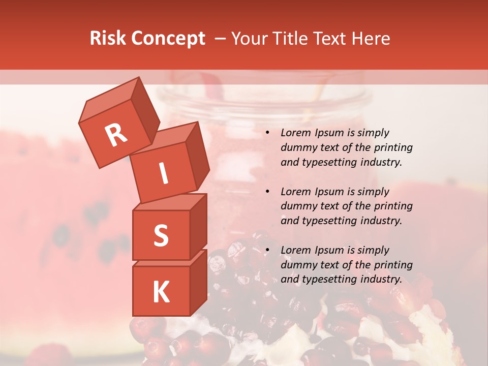 A Watermelon And Pomegranate Drink In A Jar With A Straw PowerPoint Template