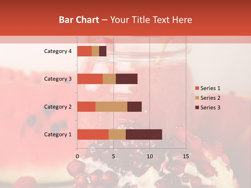 A Watermelon And Pomegranate Drink In A Jar With A Straw PowerPoint Template