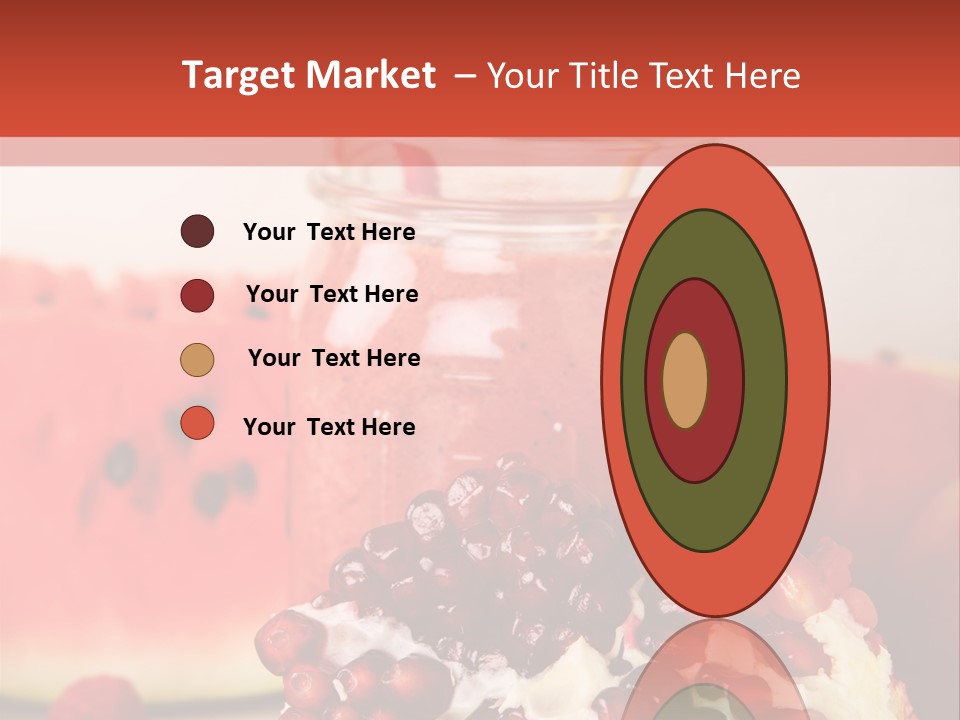 A Watermelon And Pomegranate Drink In A Jar With A Straw PowerPoint Template