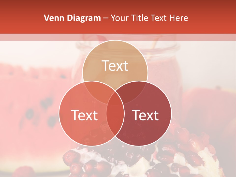 A Watermelon And Pomegranate Drink In A Jar With A Straw PowerPoint Template