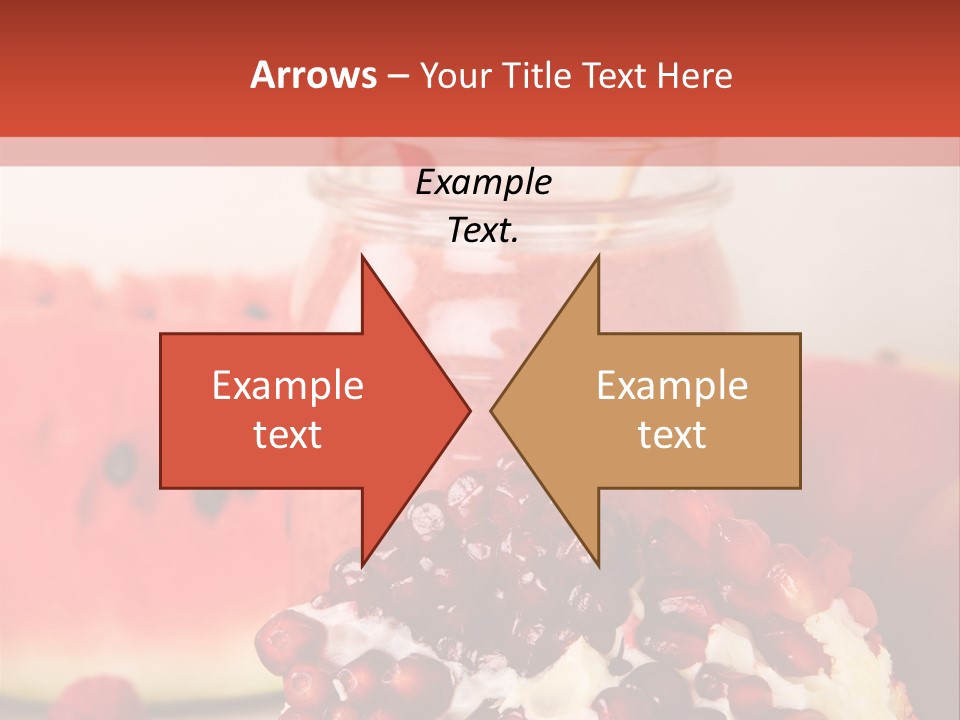 A Watermelon And Pomegranate Drink In A Jar With A Straw PowerPoint Template