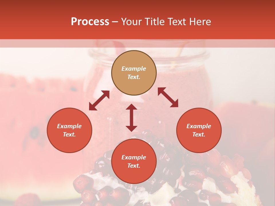 A Watermelon And Pomegranate Drink In A Jar With A Straw PowerPoint Template