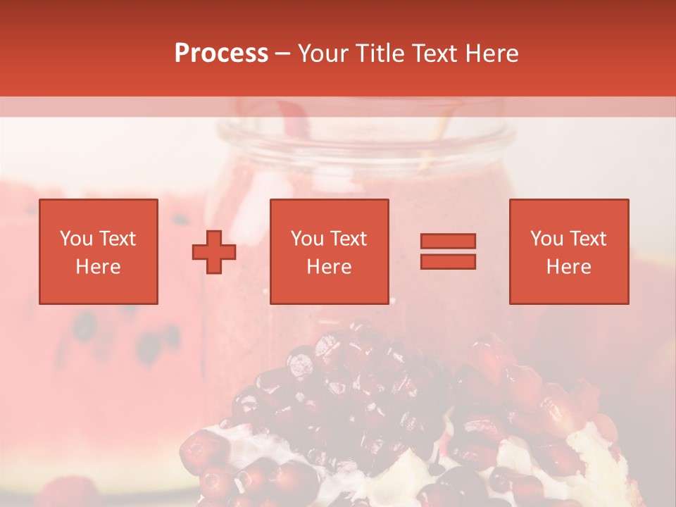 A Watermelon And Pomegranate Drink In A Jar With A Straw PowerPoint Template