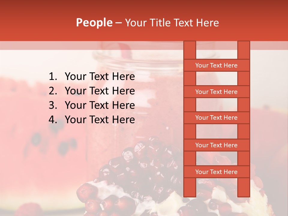 A Watermelon And Pomegranate Drink In A Jar With A Straw PowerPoint Template