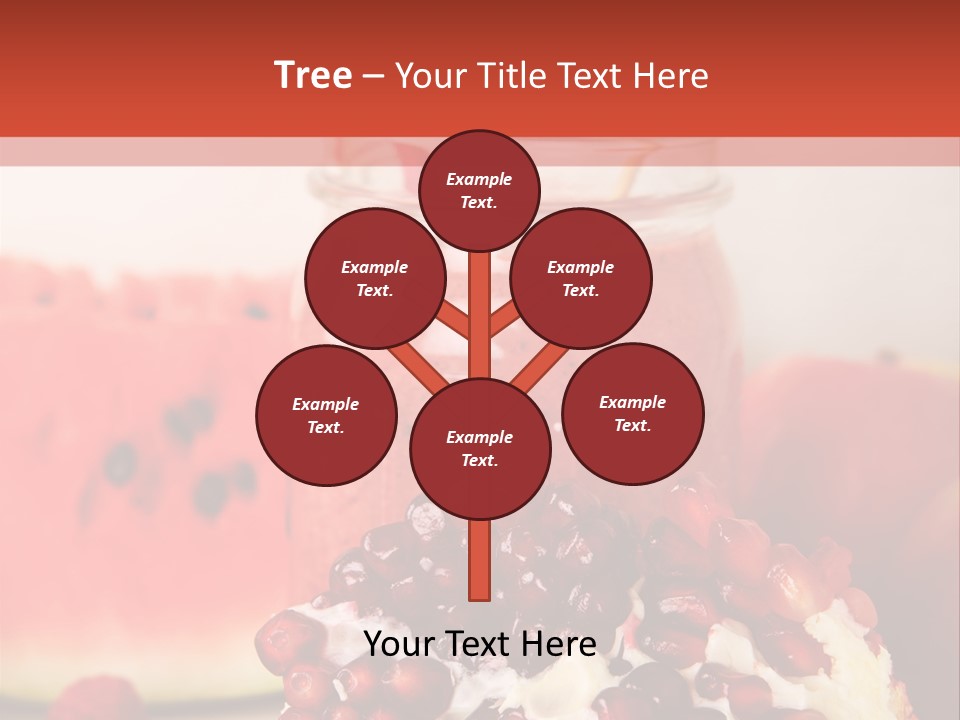 A Watermelon And Pomegranate Drink In A Jar With A Straw PowerPoint Template