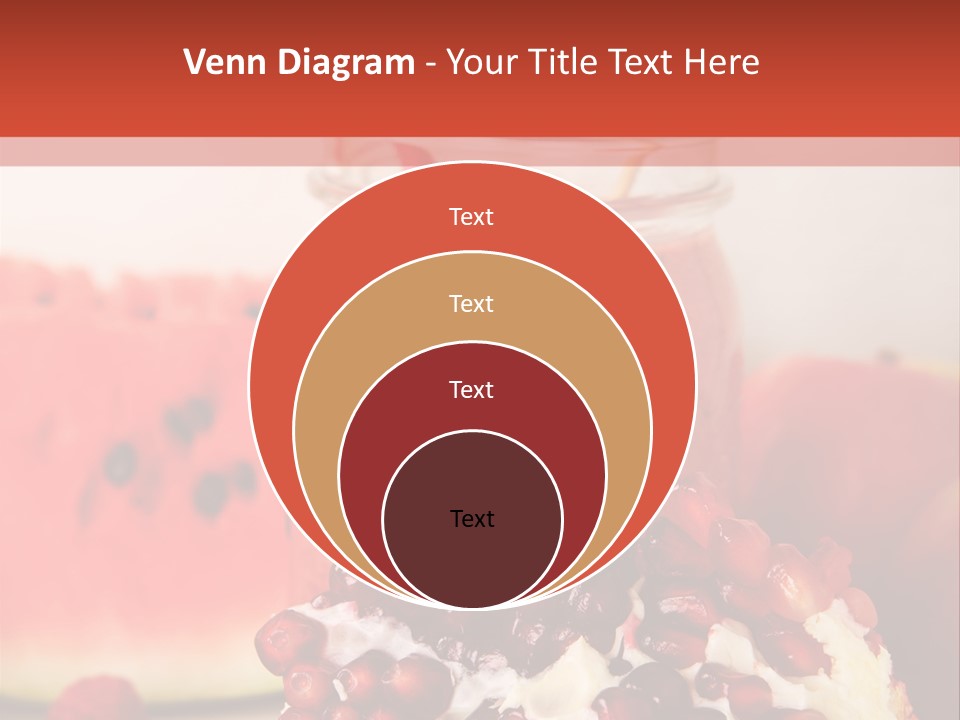A Watermelon And Pomegranate Drink In A Jar With A Straw PowerPoint Template