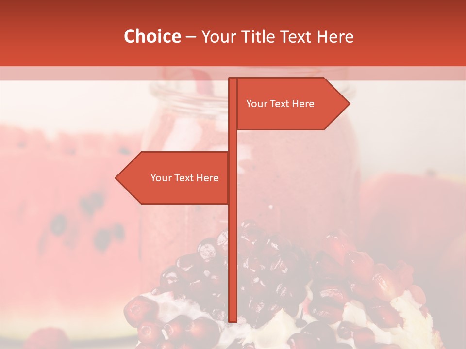 A Watermelon And Pomegranate Drink In A Jar With A Straw PowerPoint Template