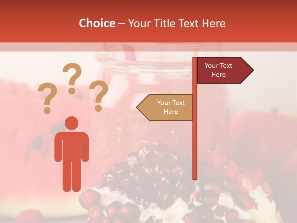 A Watermelon And Pomegranate Drink In A Jar With A Straw PowerPoint Template