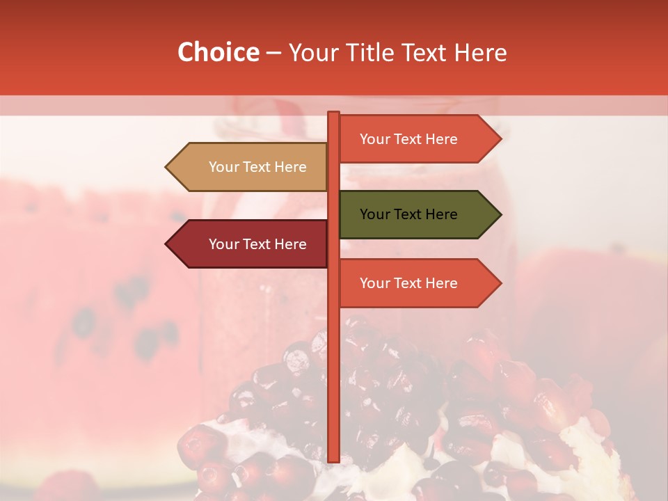 A Watermelon And Pomegranate Drink In A Jar With A Straw PowerPoint Template