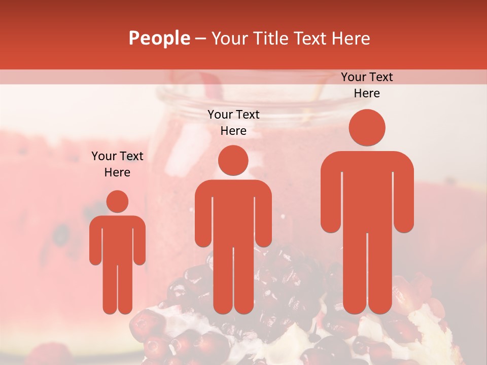 A Watermelon And Pomegranate Drink In A Jar With A Straw PowerPoint Template