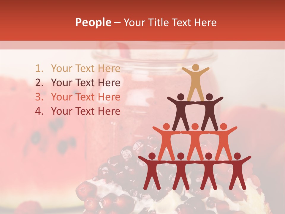 A Watermelon And Pomegranate Drink In A Jar With A Straw PowerPoint Template