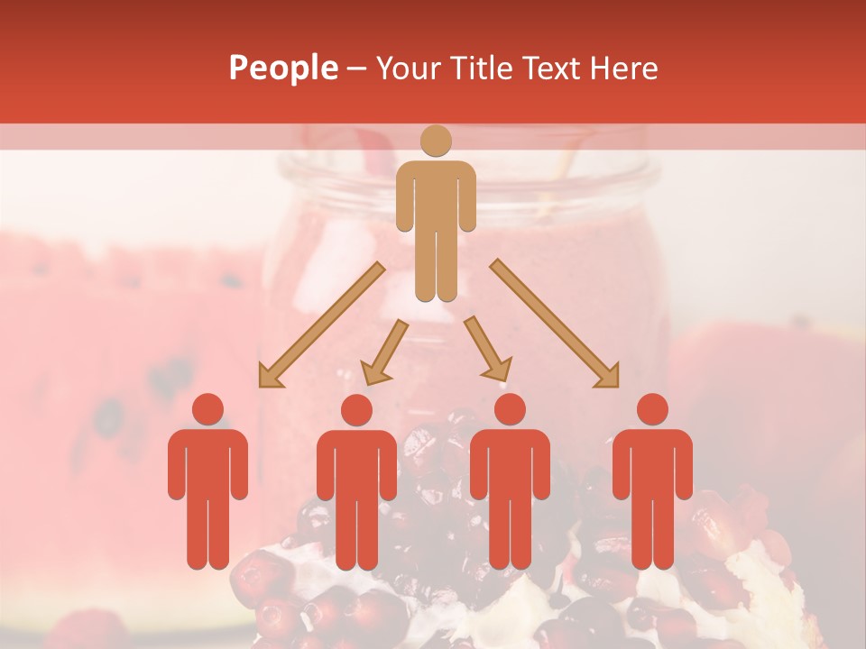 A Watermelon And Pomegranate Drink In A Jar With A Straw PowerPoint Template