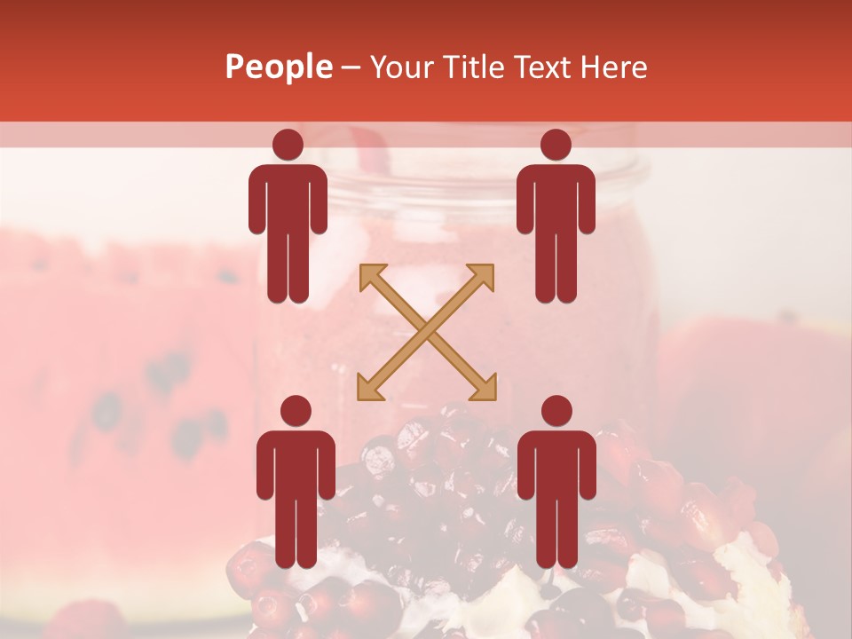 A Watermelon And Pomegranate Drink In A Jar With A Straw PowerPoint Template