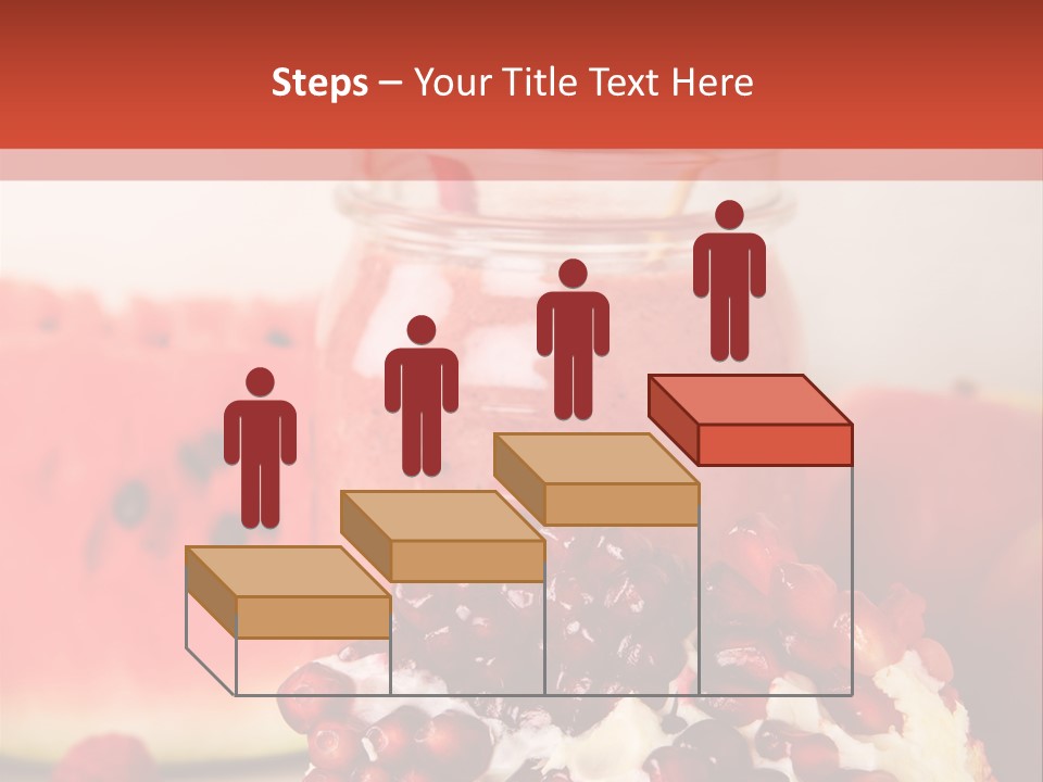 A Watermelon And Pomegranate Drink In A Jar With A Straw PowerPoint Template