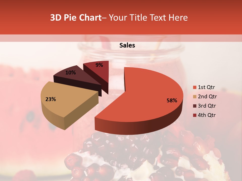 A Watermelon And Pomegranate Drink In A Jar With A Straw PowerPoint Template