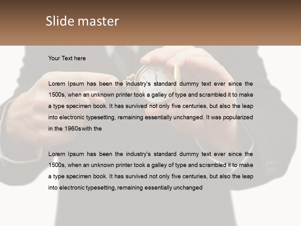 A Man In A Suit Holding A Pocket Watch PowerPoint Template