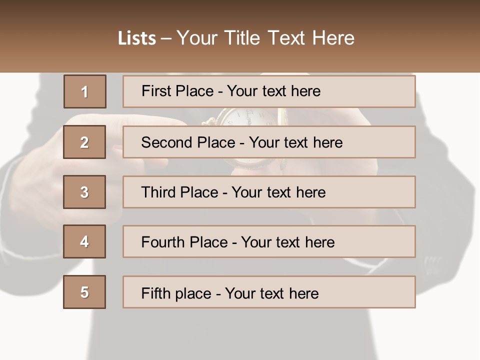 A Man In A Suit Holding A Pocket Watch PowerPoint Template