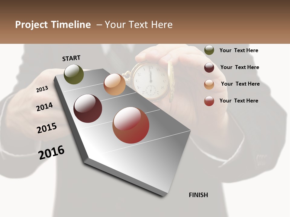 A Man In A Suit Holding A Pocket Watch PowerPoint Template