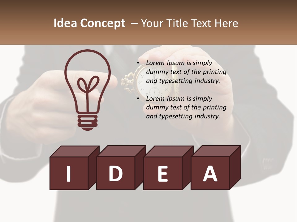 A Man In A Suit Holding A Pocket Watch PowerPoint Template