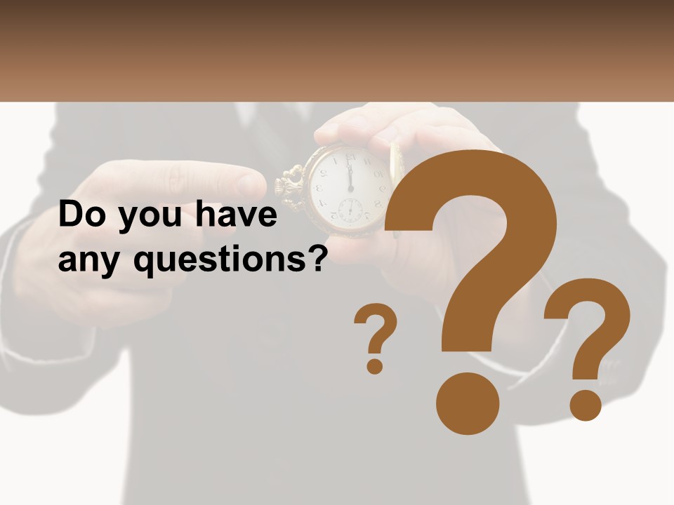 A Man In A Suit Holding A Pocket Watch PowerPoint Template