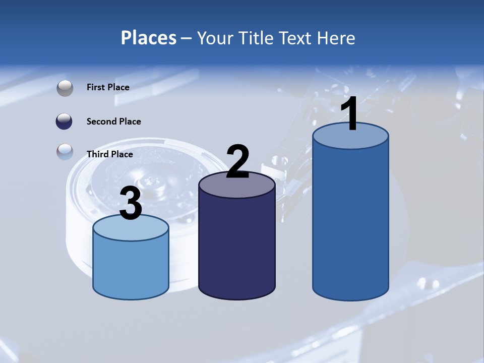 A Hard Drive With A Key On Top Of It PowerPoint Template