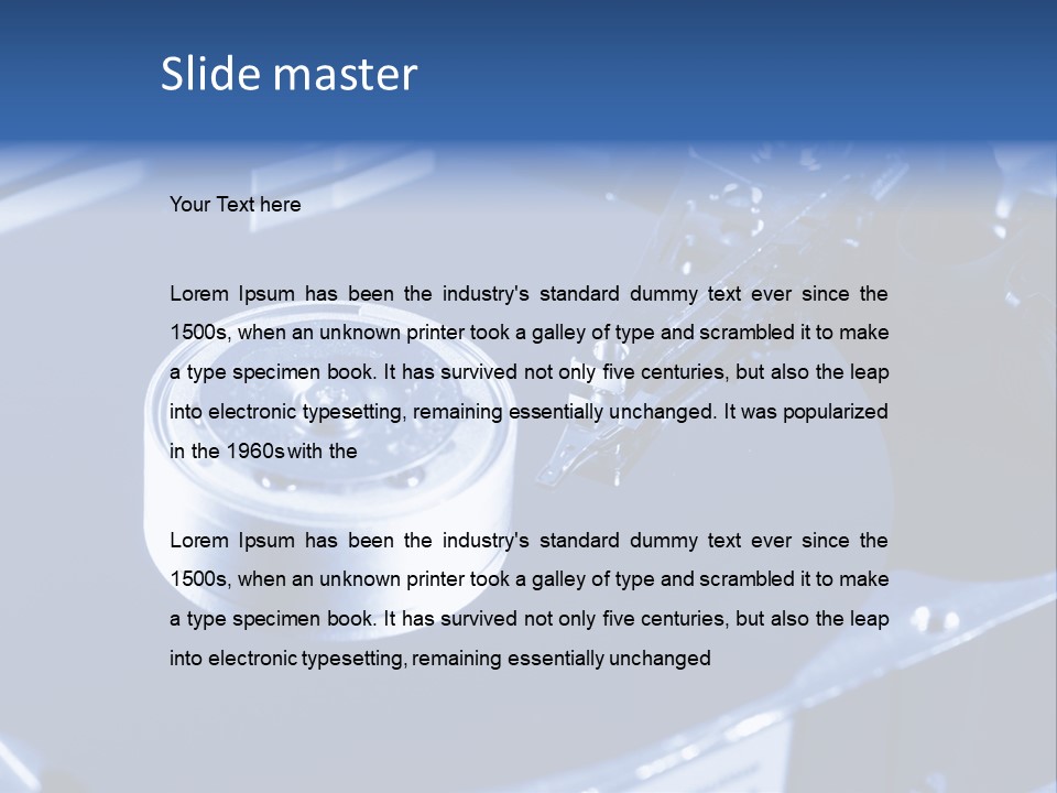 A Hard Drive With A Key On Top Of It PowerPoint Template