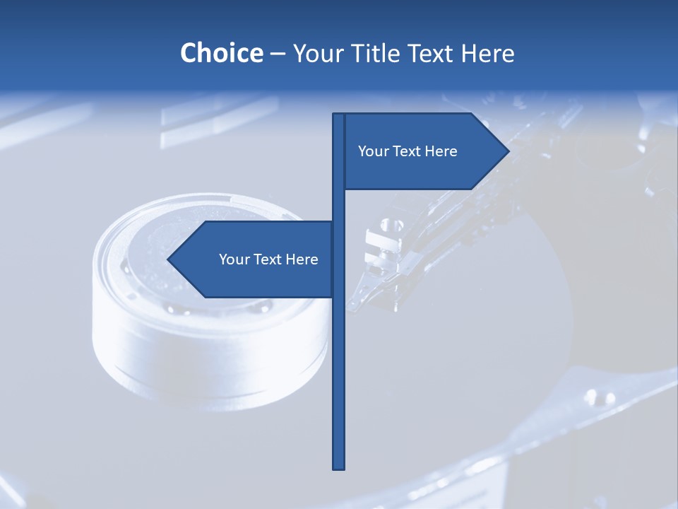 A Hard Drive With A Key On Top Of It PowerPoint Template