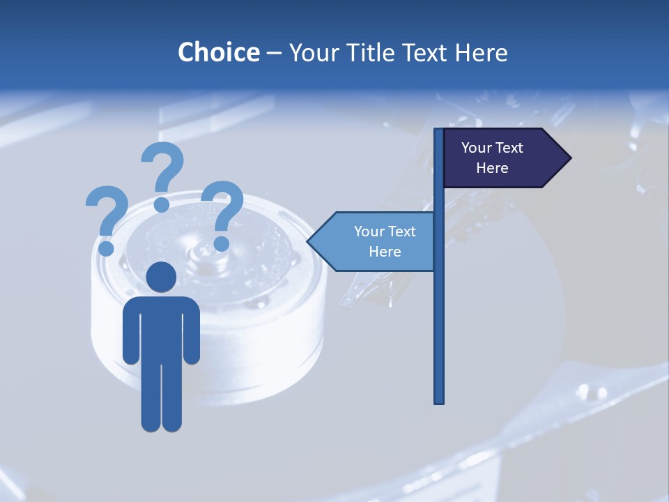 A Hard Drive With A Key On Top Of It PowerPoint Template