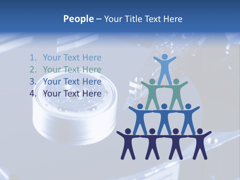 A Hard Drive With A Key On Top Of It PowerPoint Template