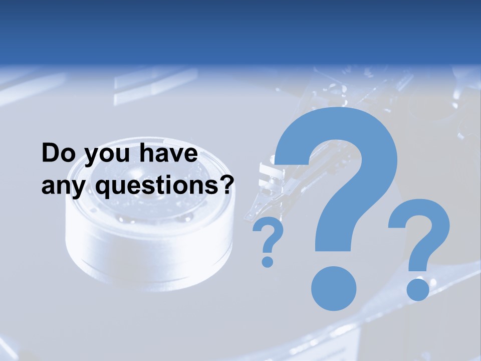 A Hard Drive With A Key On Top Of It PowerPoint Template