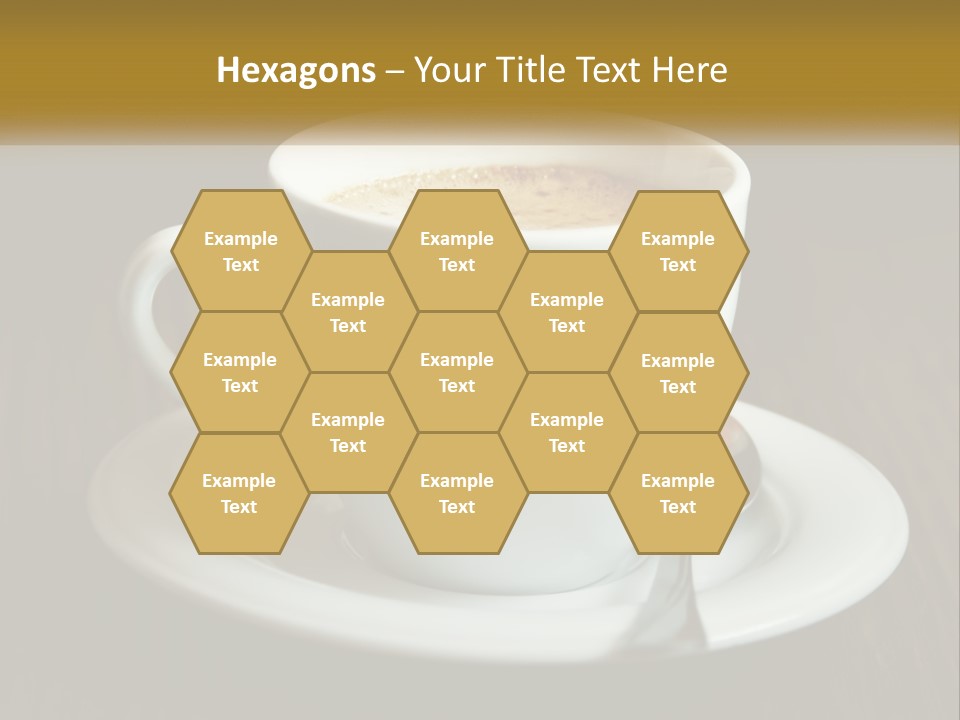 A Cup Of Coffee On A Saucer On A Wooden Table PowerPoint Template