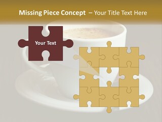 A Cup Of Coffee On A Saucer On A Wooden Table PowerPoint Template