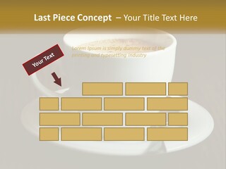 A Cup Of Coffee On A Saucer On A Wooden Table PowerPoint Template
