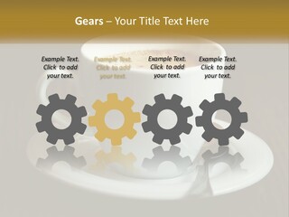 A Cup Of Coffee On A Saucer On A Wooden Table PowerPoint Template