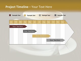 A Cup Of Coffee On A Saucer On A Wooden Table PowerPoint Template