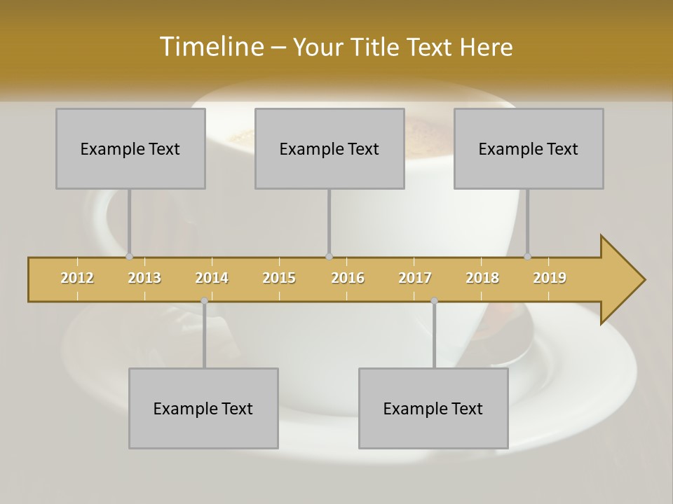 A Cup Of Coffee On A Saucer On A Wooden Table PowerPoint Template