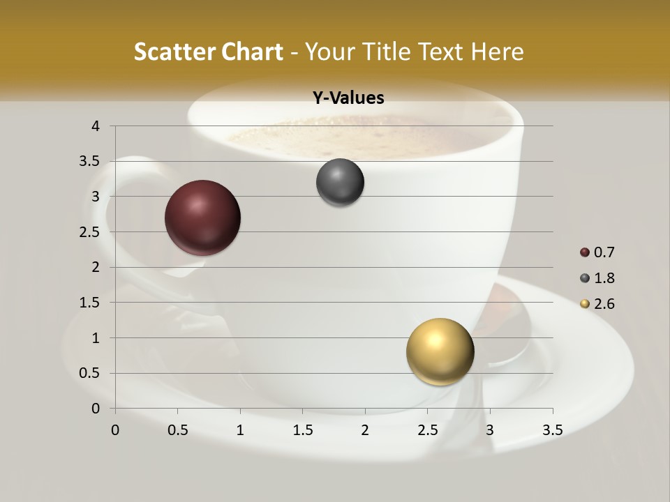 A Cup Of Coffee On A Saucer On A Wooden Table PowerPoint Template