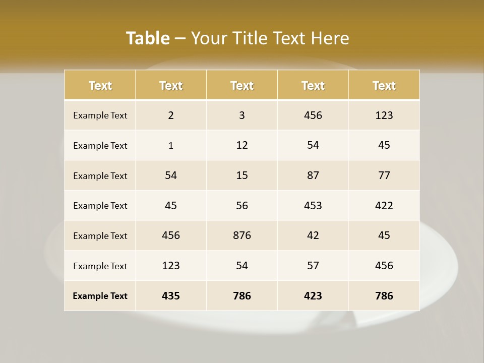 A Cup Of Coffee On A Saucer On A Wooden Table PowerPoint Template
