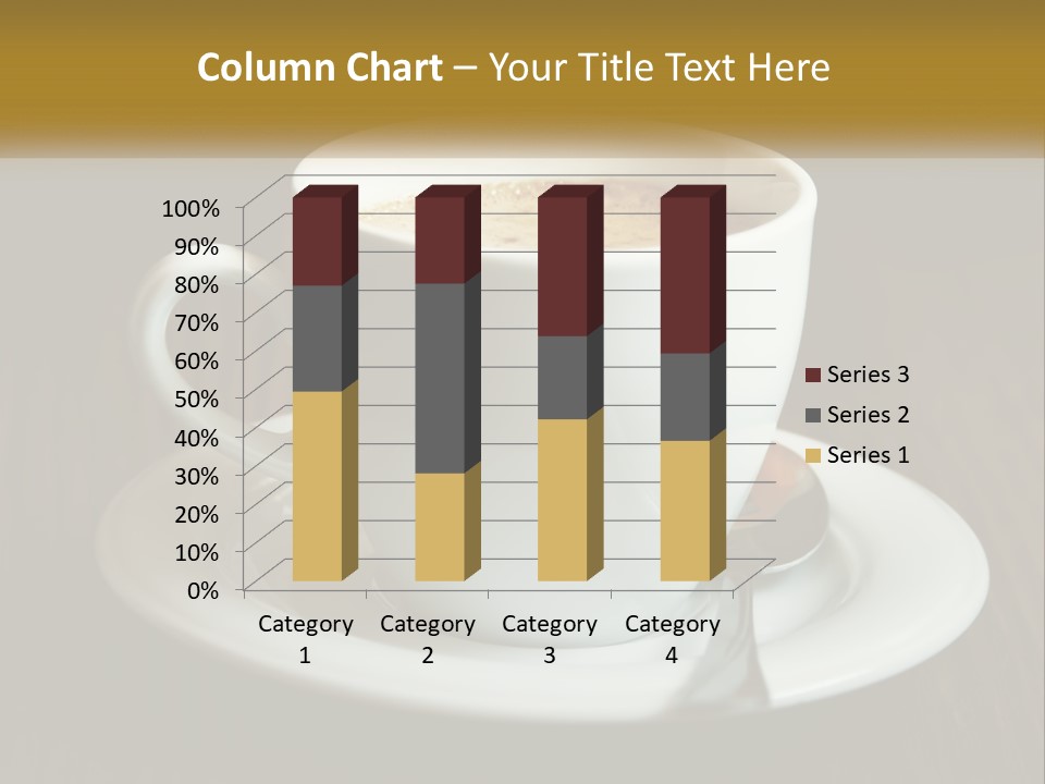 A Cup Of Coffee On A Saucer On A Wooden Table PowerPoint Template