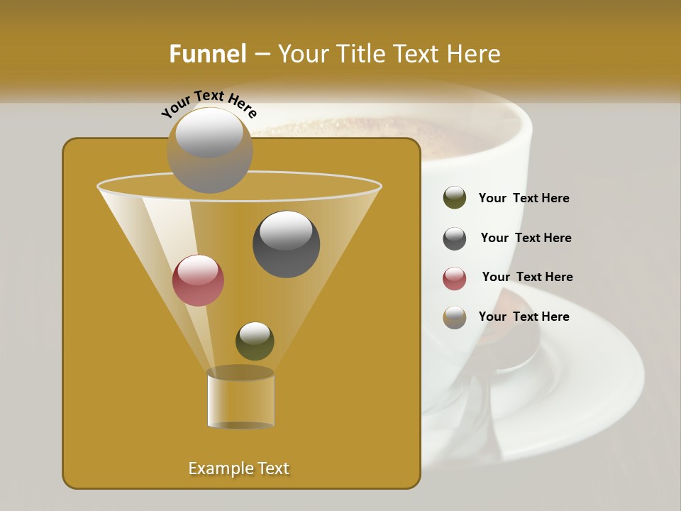 A Cup Of Coffee On A Saucer On A Wooden Table PowerPoint Template