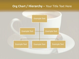 A Cup Of Coffee On A Saucer On A Wooden Table PowerPoint Template